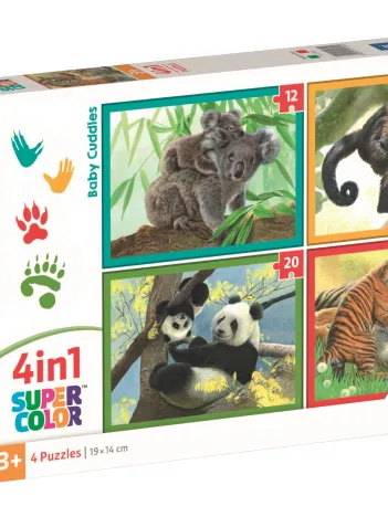Produit Puzzle 4 En 1 - Maman Bébé Animaux Image