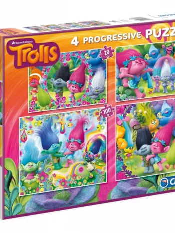 Produit 4 Puzzles - Trolls Image