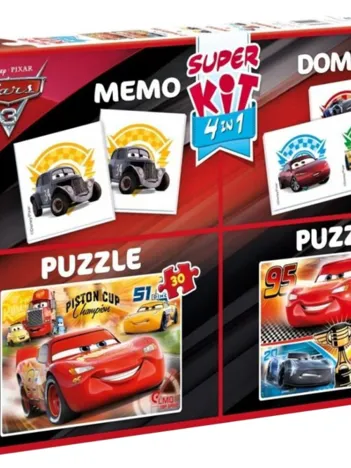 Produit Super Kit 4 in 1 - Cars 3 - 2 Puzzles + Memo + Domino Image