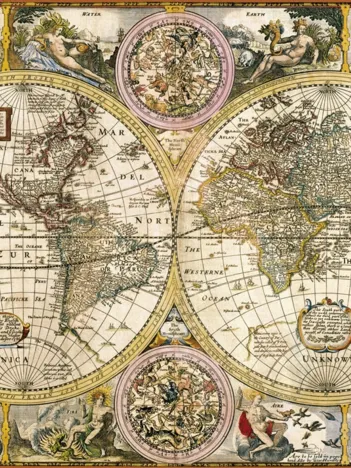 Produit Vieille carte du monde Image