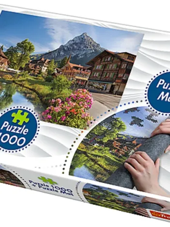 Produit Tapis + Puzzle - Chalets dans la Montagne Image