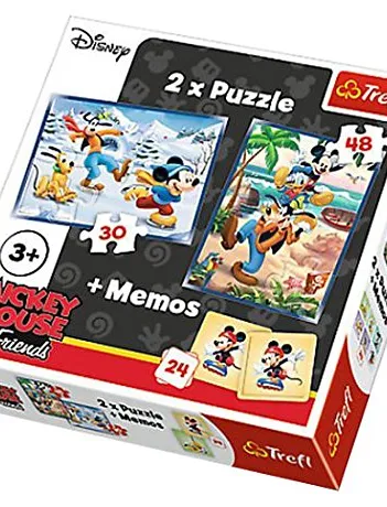 Produit 2 Puzzles + Memo - Mickey Image