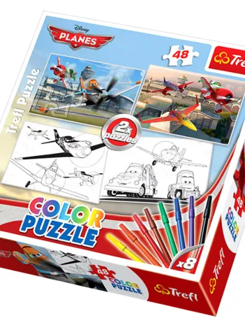 Produit 2 Puzzles Planes et coloriages Image