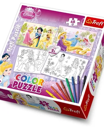 Produit 2 Puzzles + 8 Feutres - Princesses Disney Image