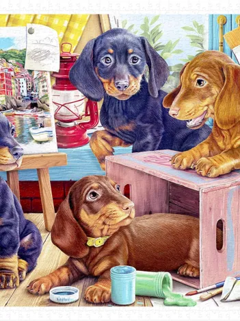 Produit Puzzle en Plastique - Puppies in the Studio Image