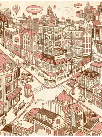 Produit Puzzle en Plastique - Happiness Town Image