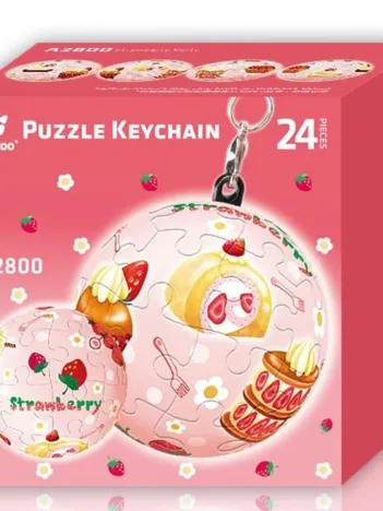 Produit Porte-clé Puzzle 3D - Fraise Image